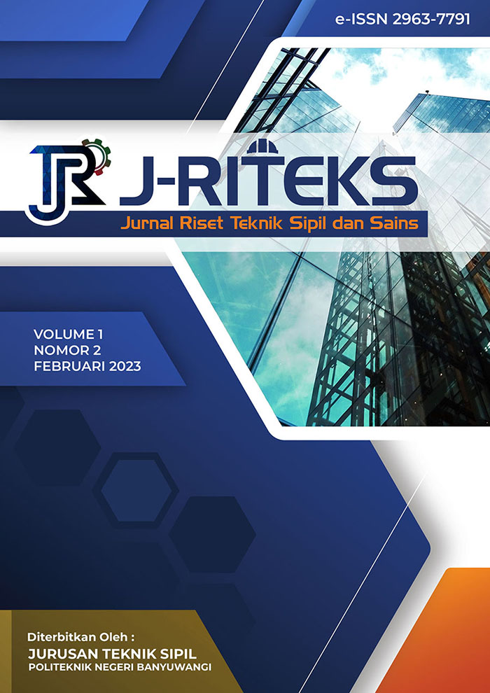 					View Vol. 1 No. 2 (2023): Februari 2023 - Jurnal Riset Teknik Sipil dan Sains
				